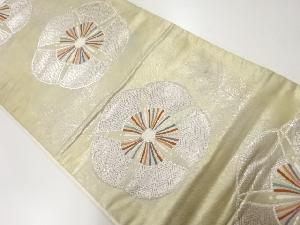 アンティーク　若松に扇梅模様織出し袋帯（材料）